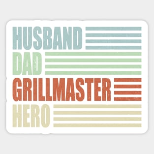 Husband Dad Grillmaster Hero Father's Day Sticker